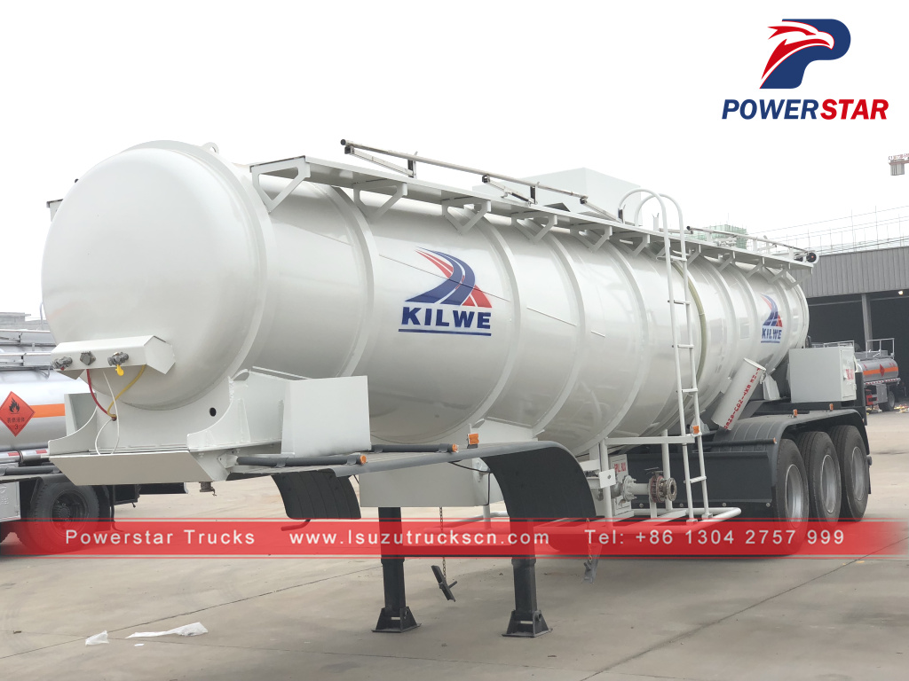 Zambia customer made Acetic Acid Tanker Semi Trailer 3 Axles For Transport Acetic 