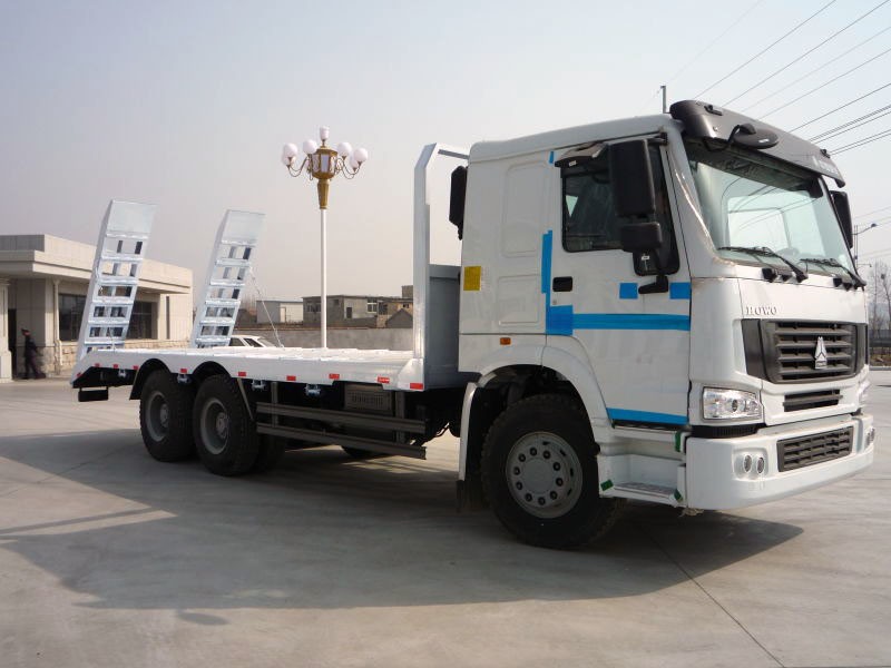 chinese howo flatbed excavator transport truck self loader low price sale in Philippines