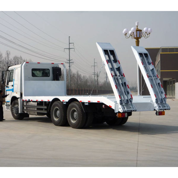 chinese howo flatbed excavator transport truck self loader low price sale in Philippines