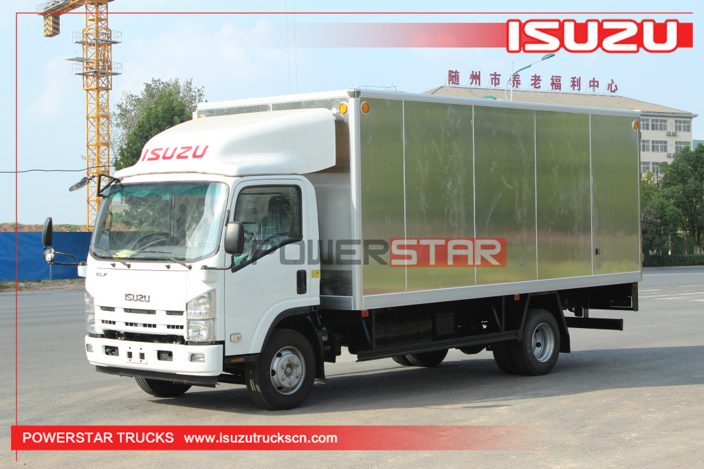 Филиппины Новые 5-10 тонн 190HP Isuzu 700p 4X2 Грузовой фургон из алюминиевого сплава