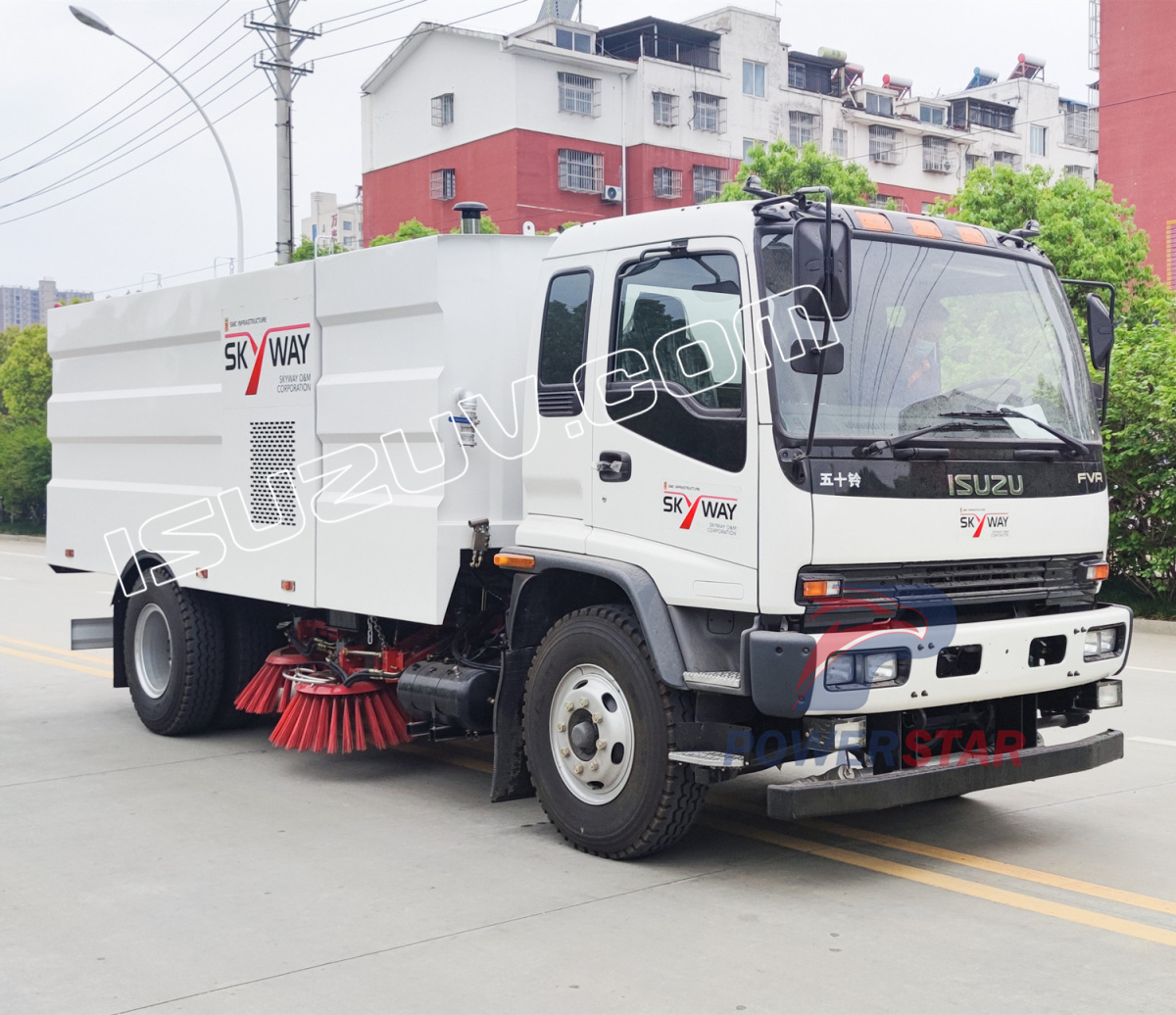 Филиппины Isuzu FVR 6HK1-TCL Road Street Sweeper Truck