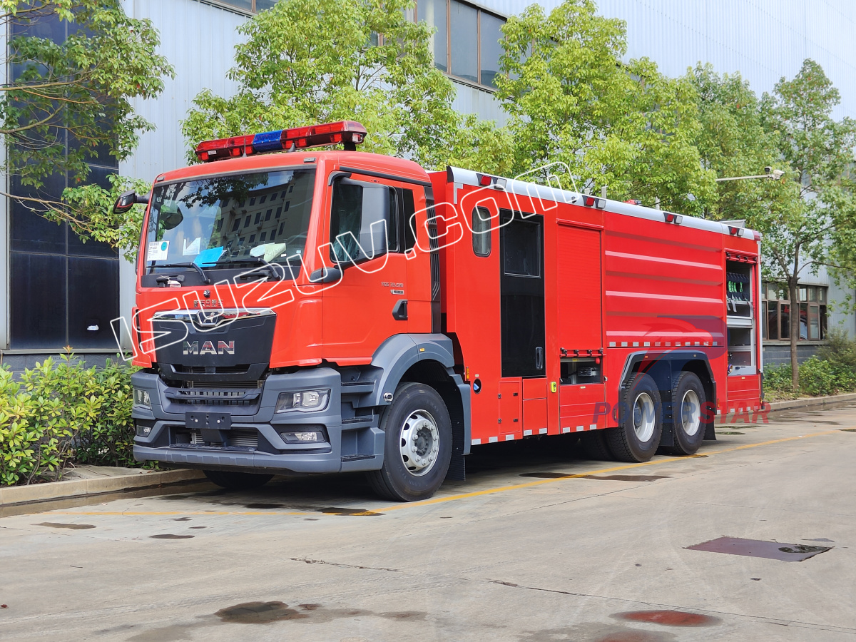 Германия 6x4 MAN TG5 Спасательная пожарная машина 12000 л воды с пожарным насосом HALE CB10/100-RSD Akron PSKD 10/80WB монитор