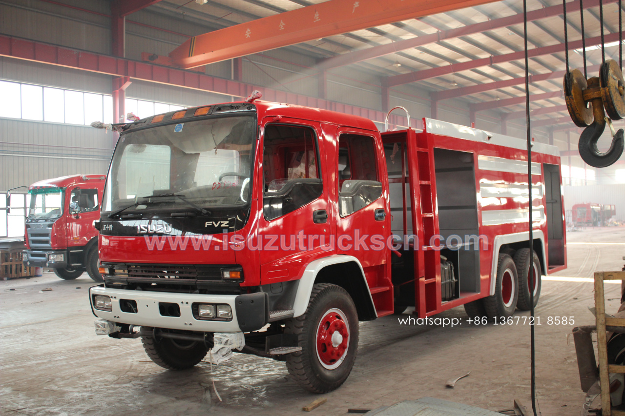 3untis Heavy Isuzu Foam Fire truck and 4units Isuzu truck with crane for Nigeria