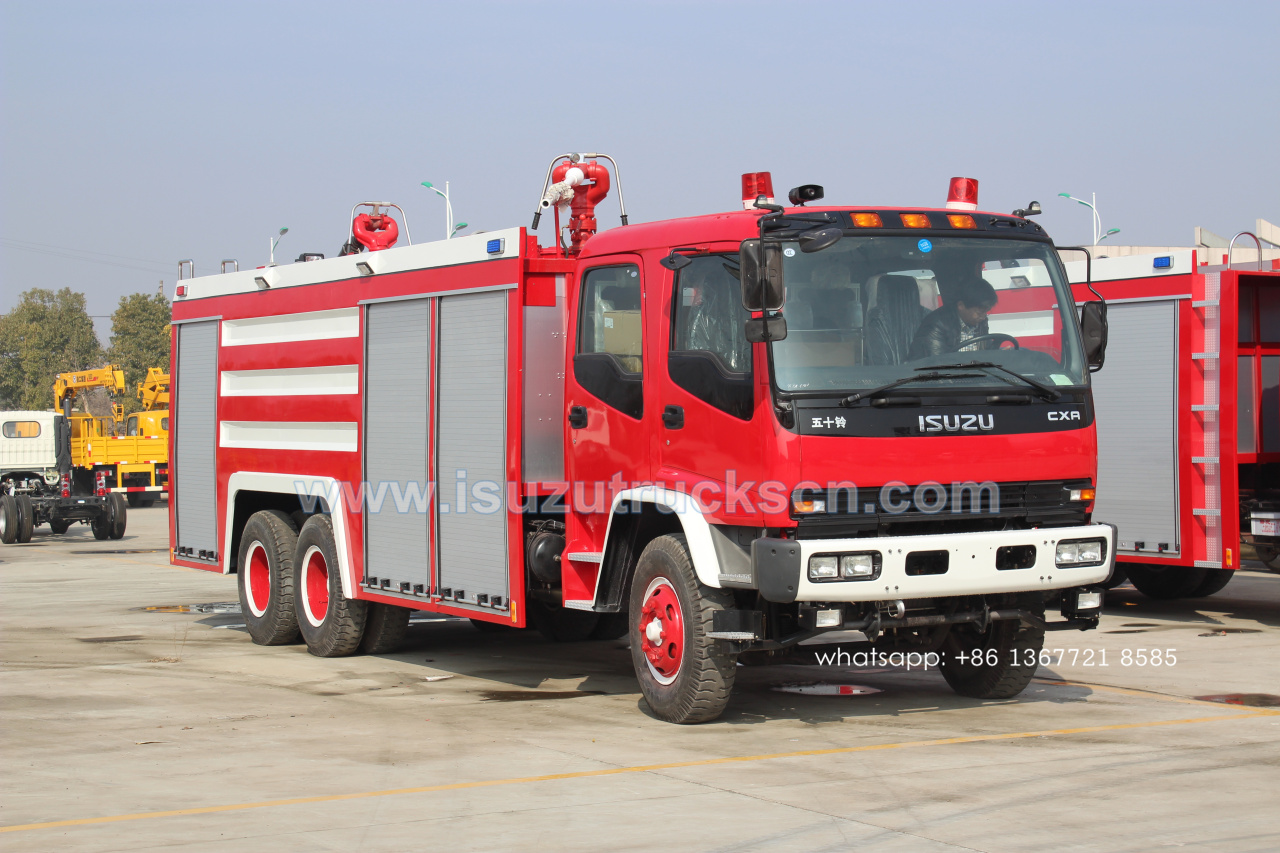3untis Heavy Isuzu Foam Fire truck and 4units Isuzu truck with crane for Nigeria