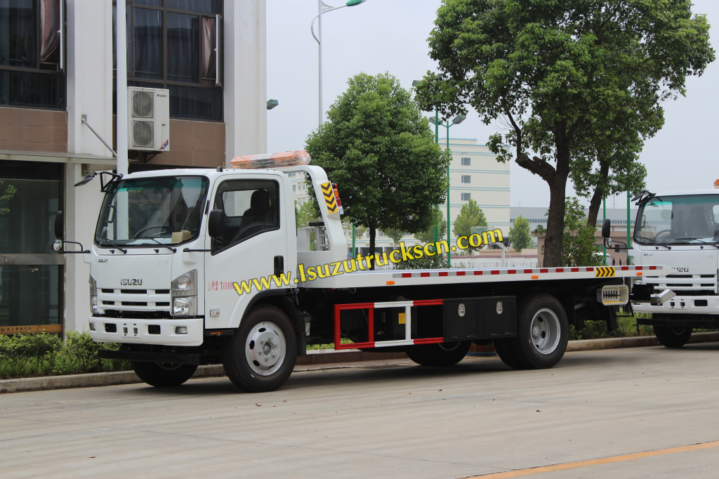 Equatorial Guinea clients order 4units Isuzu 5ton Flatbed road wrecker truck