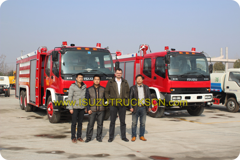 Тестирование производительности водяной пожарной машины Isuzu (2000 л)