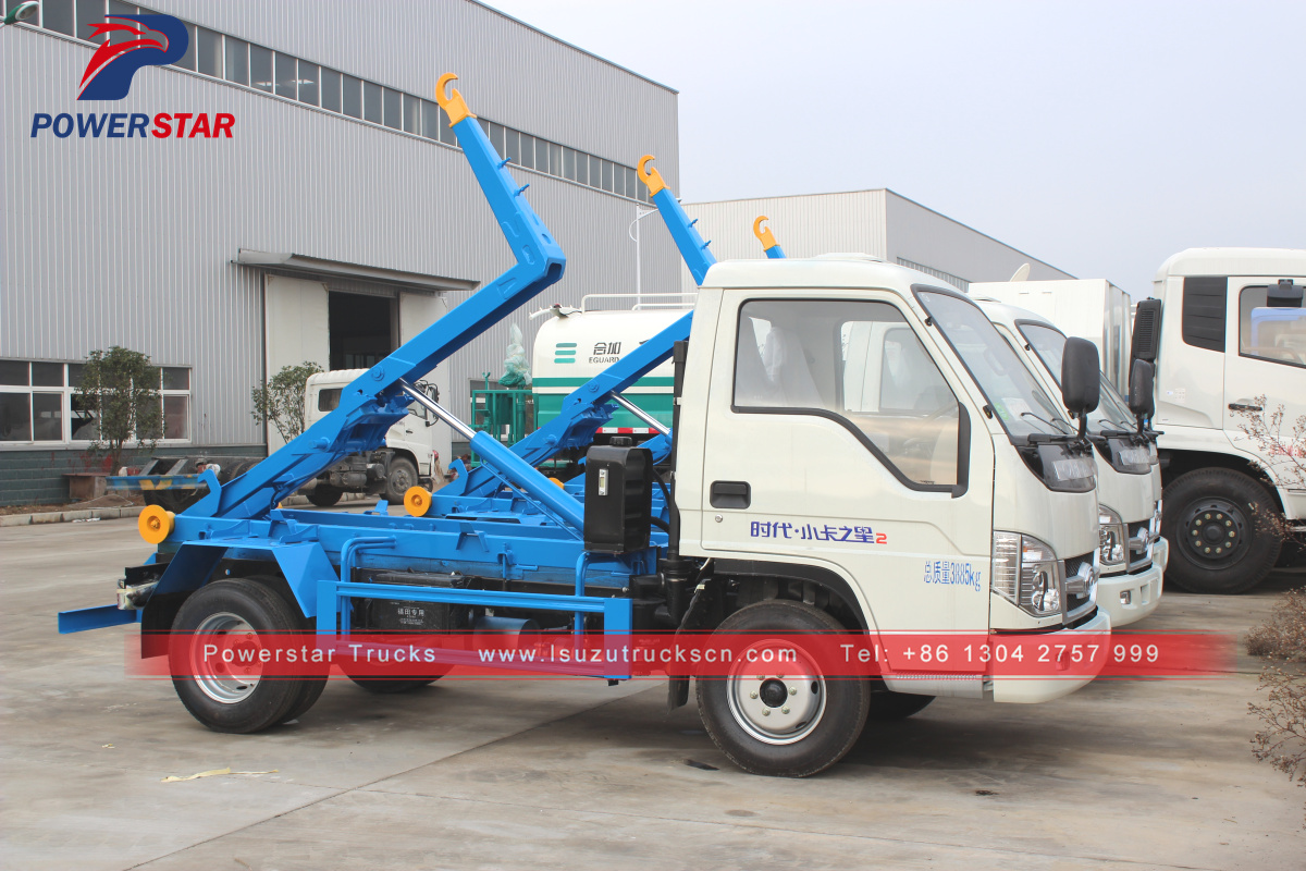 Myanmar Detachable compartment garbage truck Foton hooklift vehicle