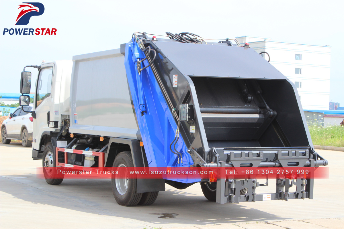 Myanmar ELF NPR 5tons Hydraulic garbage compactor truck Isuzu made by powerstar