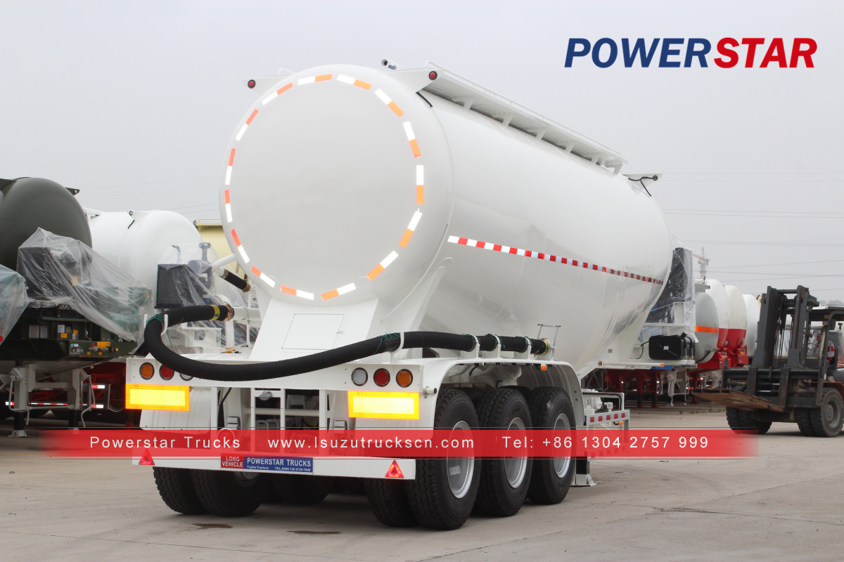 Philippines 40ton 60tons dry silo bulk cement bulker tank trailer for sale