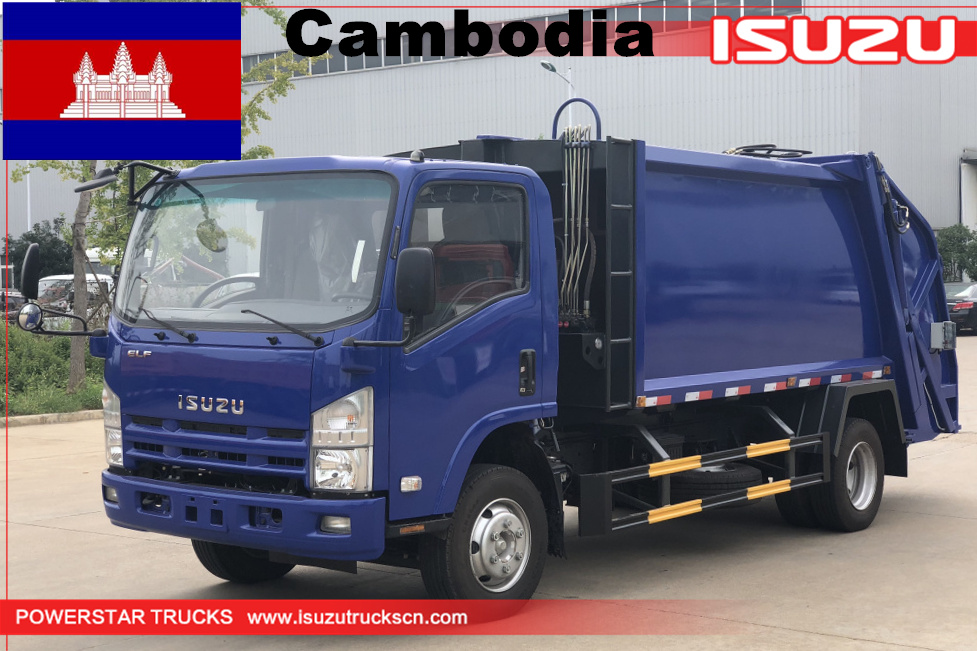Камбоджа новый задний погрузчик Isuzu гидравлический отжим мусоровозы для продажи