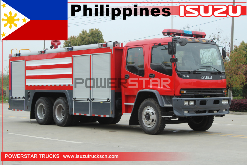 Филиппины ISUZU FVZ 4X2 6X4 10000 литров пожаротушения цистерны с водой из пеноматериала для продажи