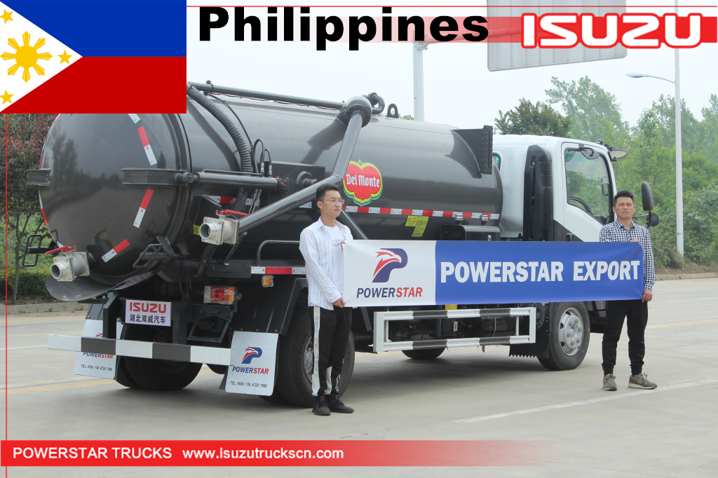 Филиппины ISUZU ELF 4x2 8M3 Автоцистерна с вакуумным всасыванием сточных вод