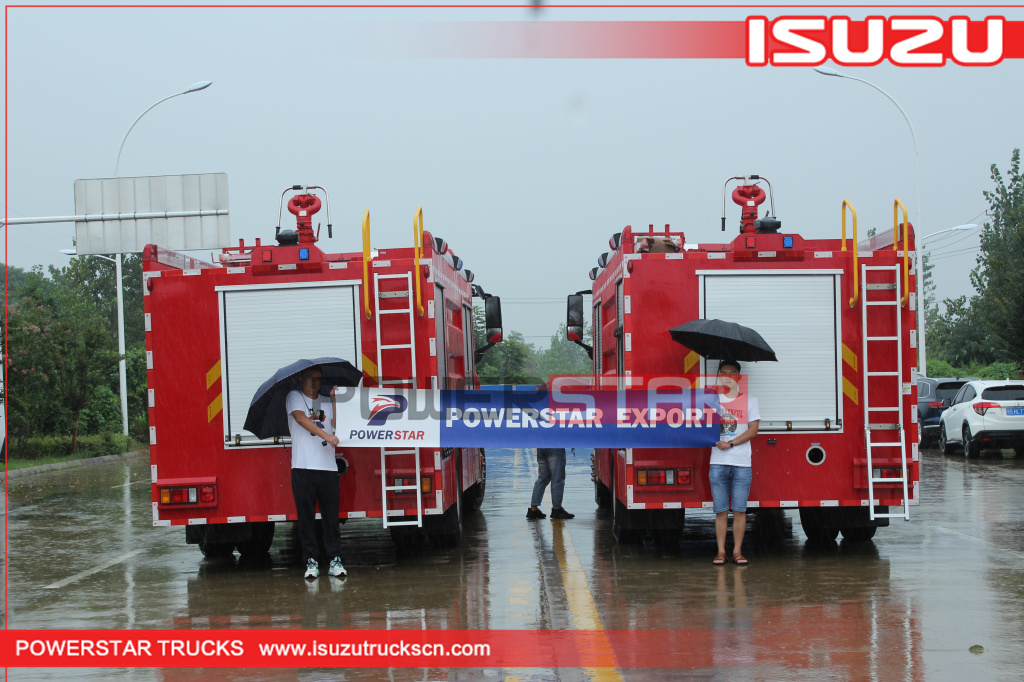 Пожарная машина Филиппин ИСУЗУ ГИГА тушит пожарную машину цистерны с водой