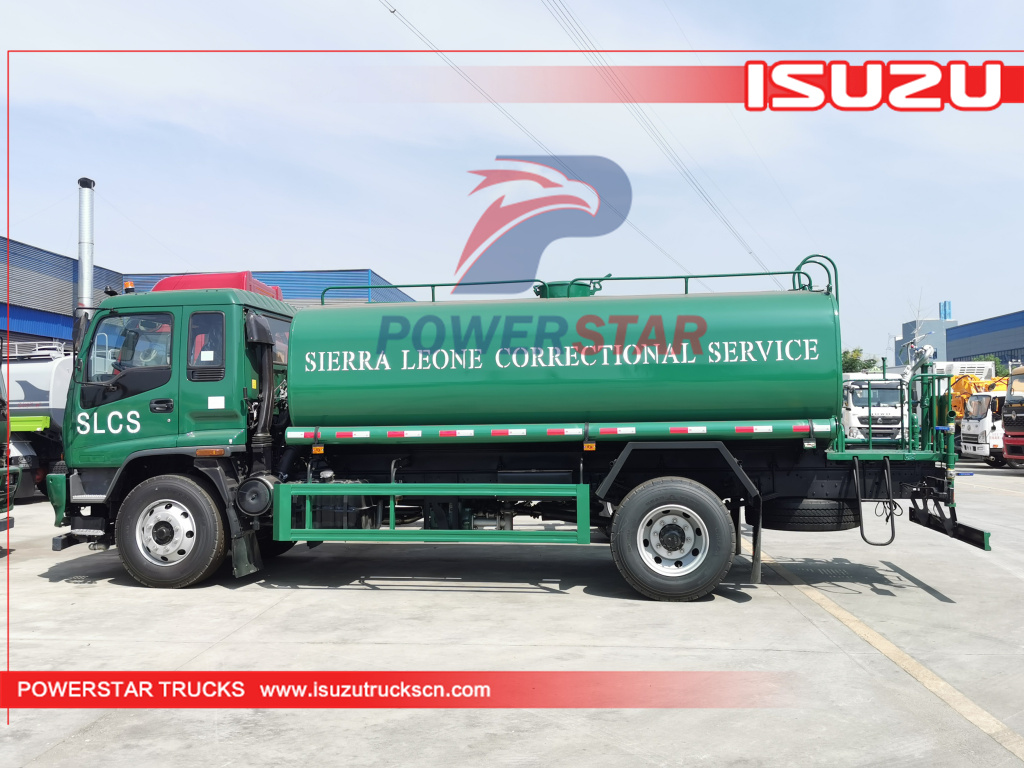 Сьерра-Леоне ISUZU FVR Road Street Water Tank Bowser Tanker Спринклерные санитарные грузовики для продажи