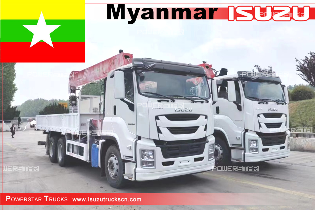 Мьянма Япония ISUZU GIGA грузовики крана с жесткой стрелой с SPS40000 palfinger