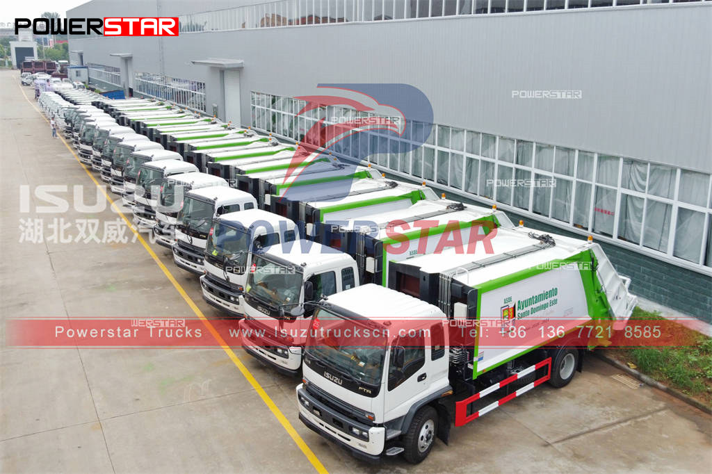 Экспорт мусоровозов ISUZU FTR 16cbm в Южную Америку