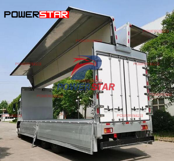 Япония ISUZU GiGA 4x2 Heavy Duty 6 Wheels Боковой подъем грузового фургона 10 тонн Wing Open Box Truck для продажи