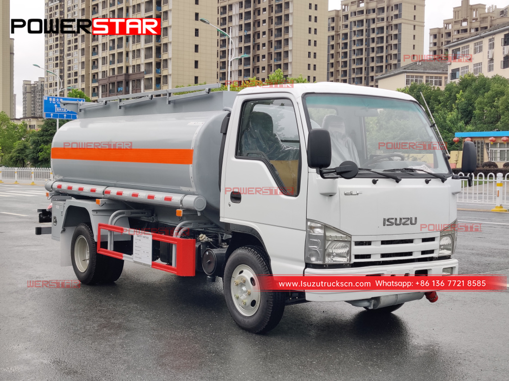 Гана ISUZU NKR 5000 литров топливный бак грузовик топливозаправщик топливный автоцистерна для продажи