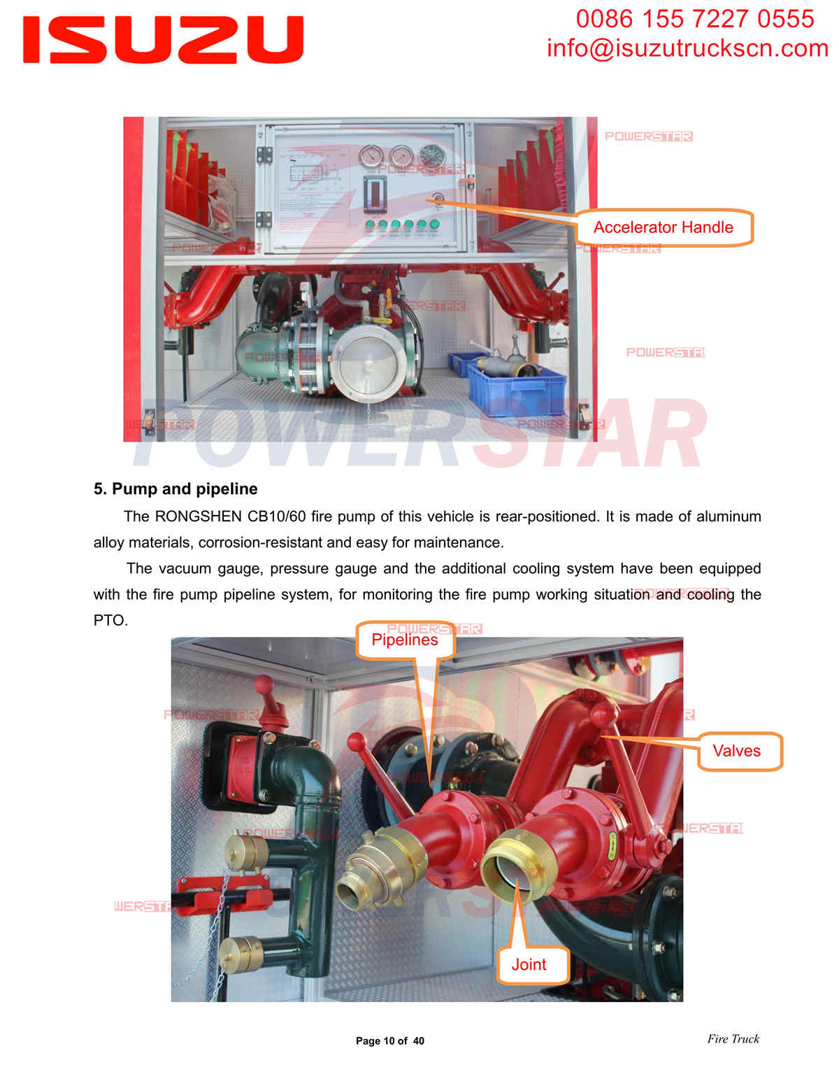 Панель управления пожарными машинами Isuzu