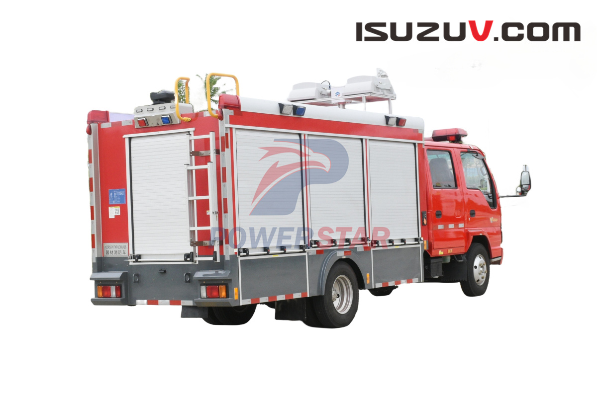 Шасси грузовика с кабиной Isuzu NKR с лебедкой, краном, генератором и телескопическим фонарем