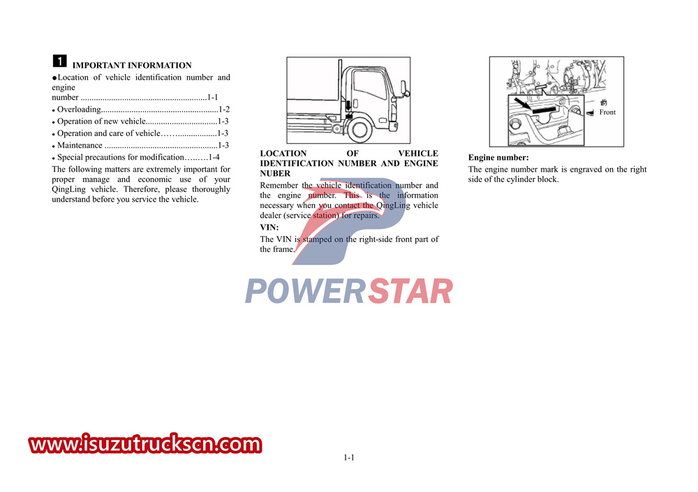 Инструкция по эксплуатации специального грузовика ISUZU 700p