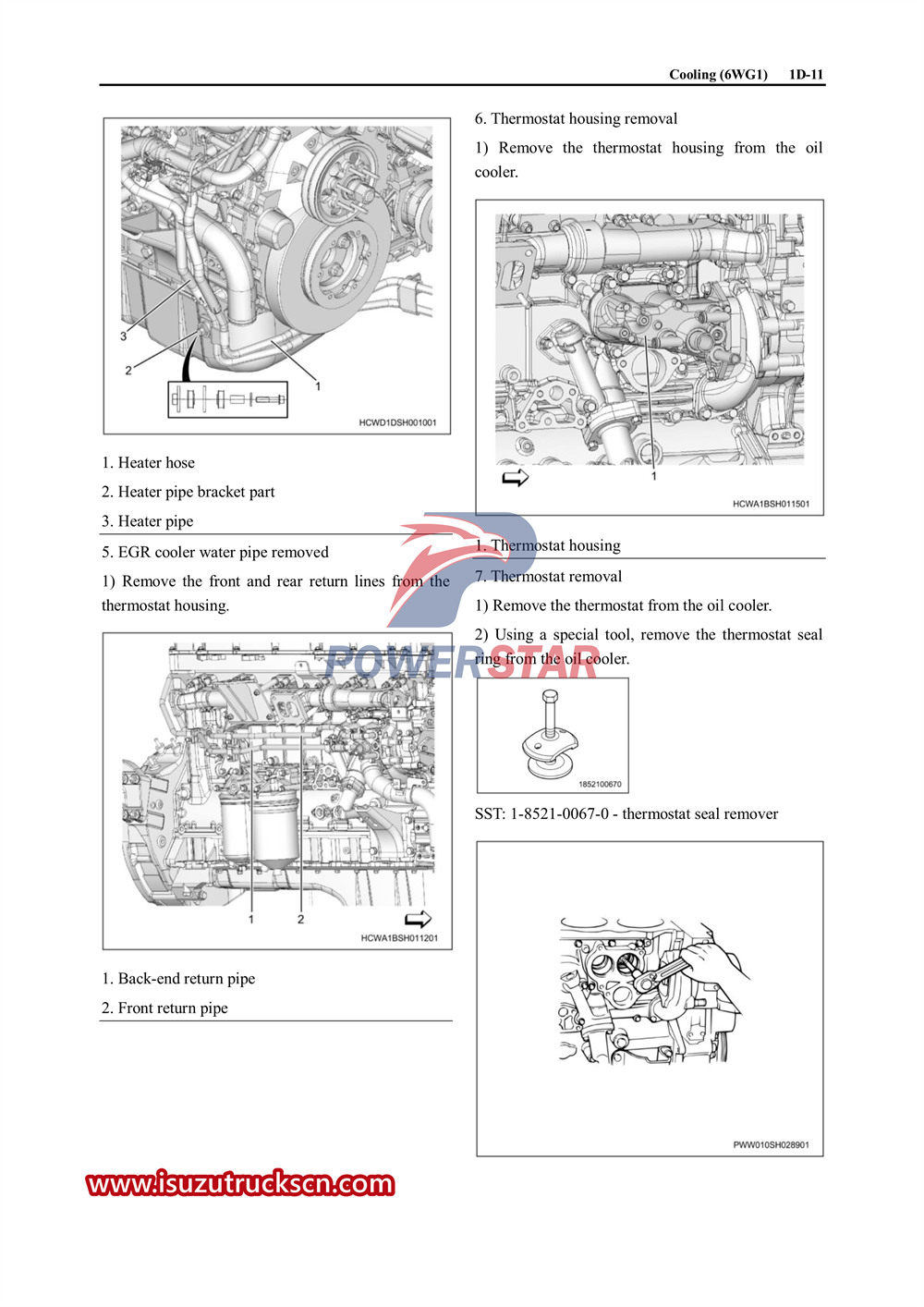 Руководство по обслуживанию охлаждения двигателя Isuzu 6WG1 и коробки передач ZF.