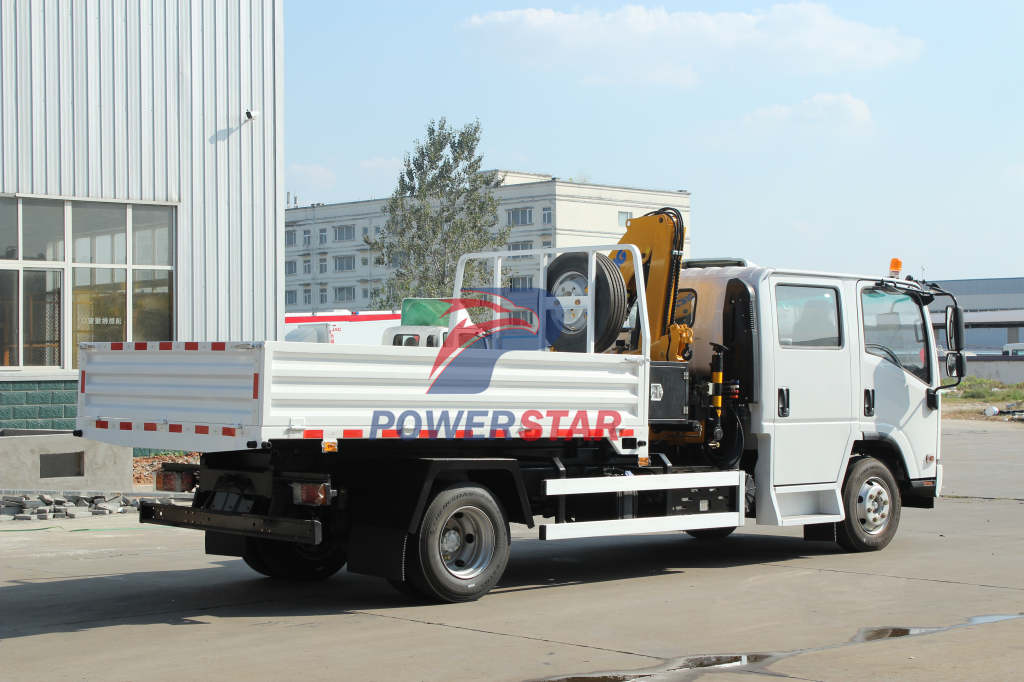 Kazakhstan Airport 15unit Isuzu NPR dump tipper truck with 2ton XCMG folding boom crane for sale