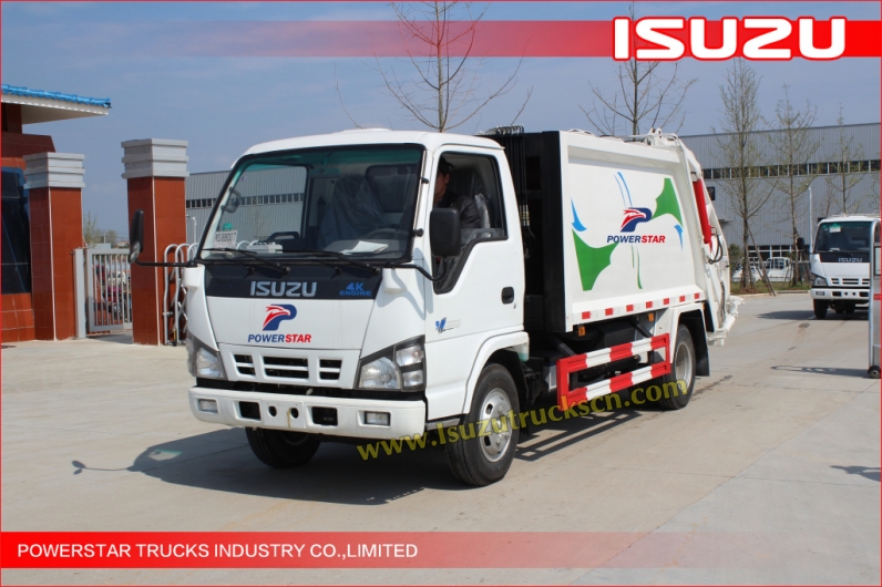 low price 3tons ISUZU Rubbish Compressed Truck with 4KH1 engine