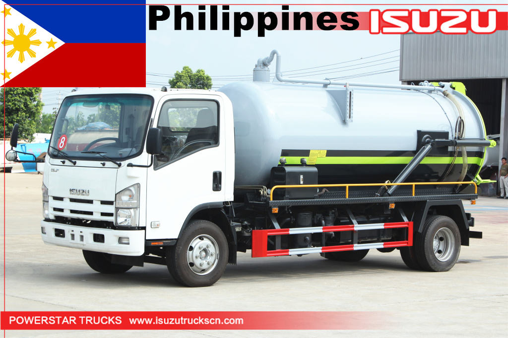 Филиппины - 3 единицы ISUZU NPR Вакуумный грузовик для всасывания сточных вод
