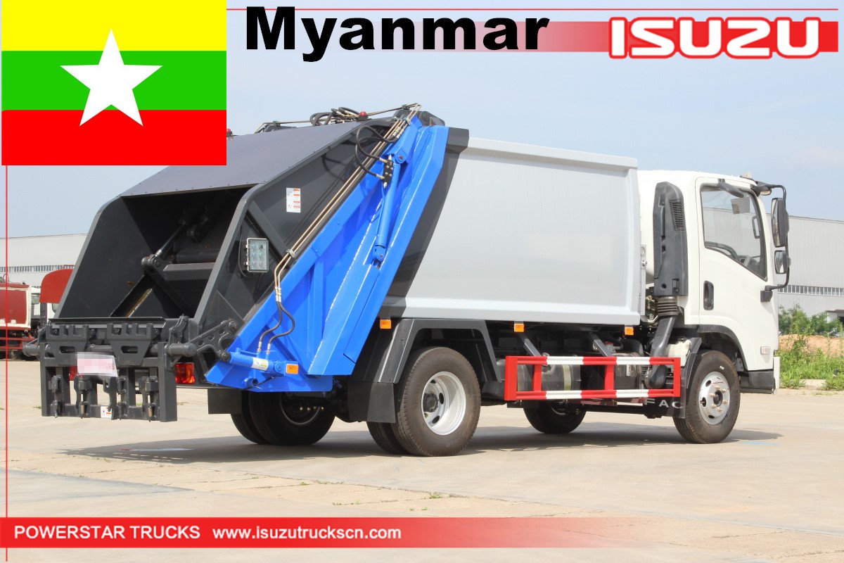 myanmar - 1 единица isuzu назад грузовик мусоровозы