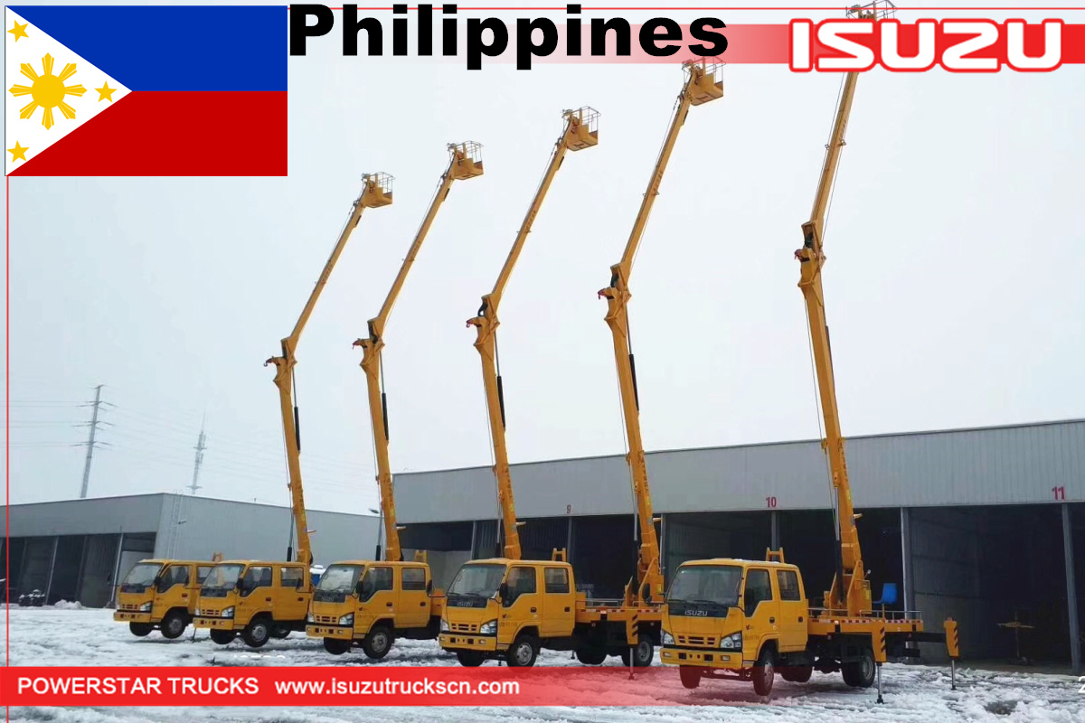 Филиппины - 5 единиц 16m isuzu воздушная рабочая платформа грузовик