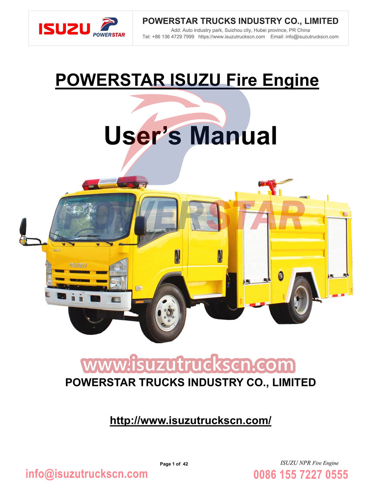 ISUZU Fire Truck ELF 5000L Ручной экспорт Дубай
        